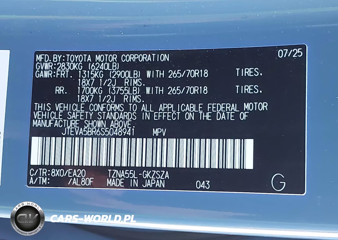 2025 Toyota 4Runner Trd Off Road Premium VIN:JTEVA5BR6S5048941 - 9