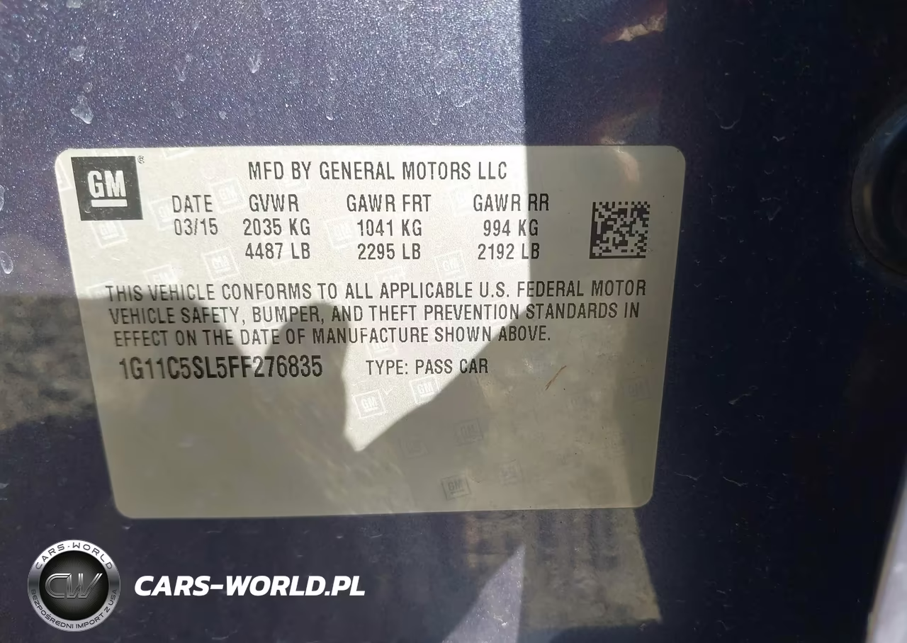 2015 Chevrolet Malibu 1Lt VIN:1G11C5SL5FF276835 - 12