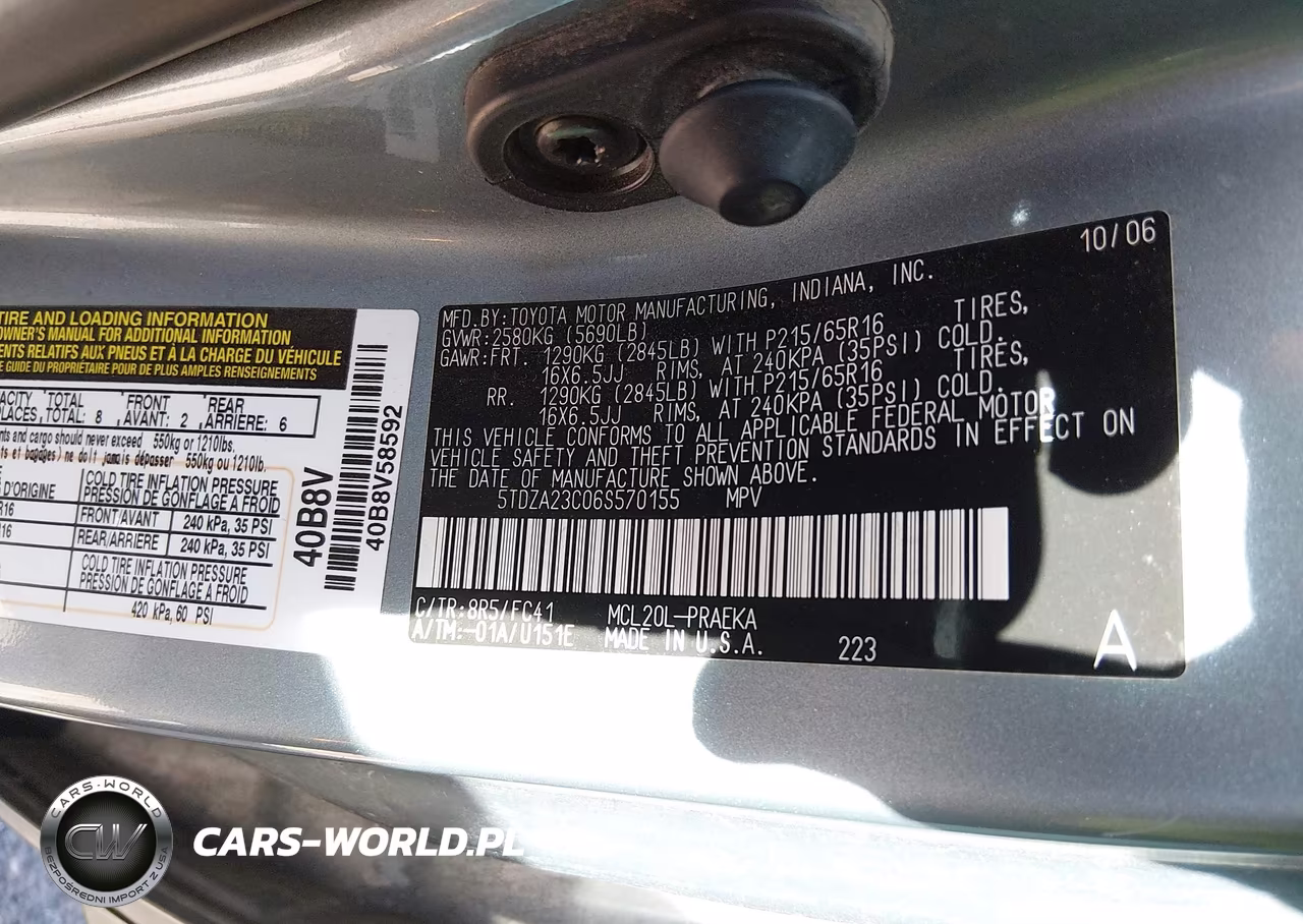 2006 Toyota Sienna Le VIN:5TDZA23C06S570155 - 9