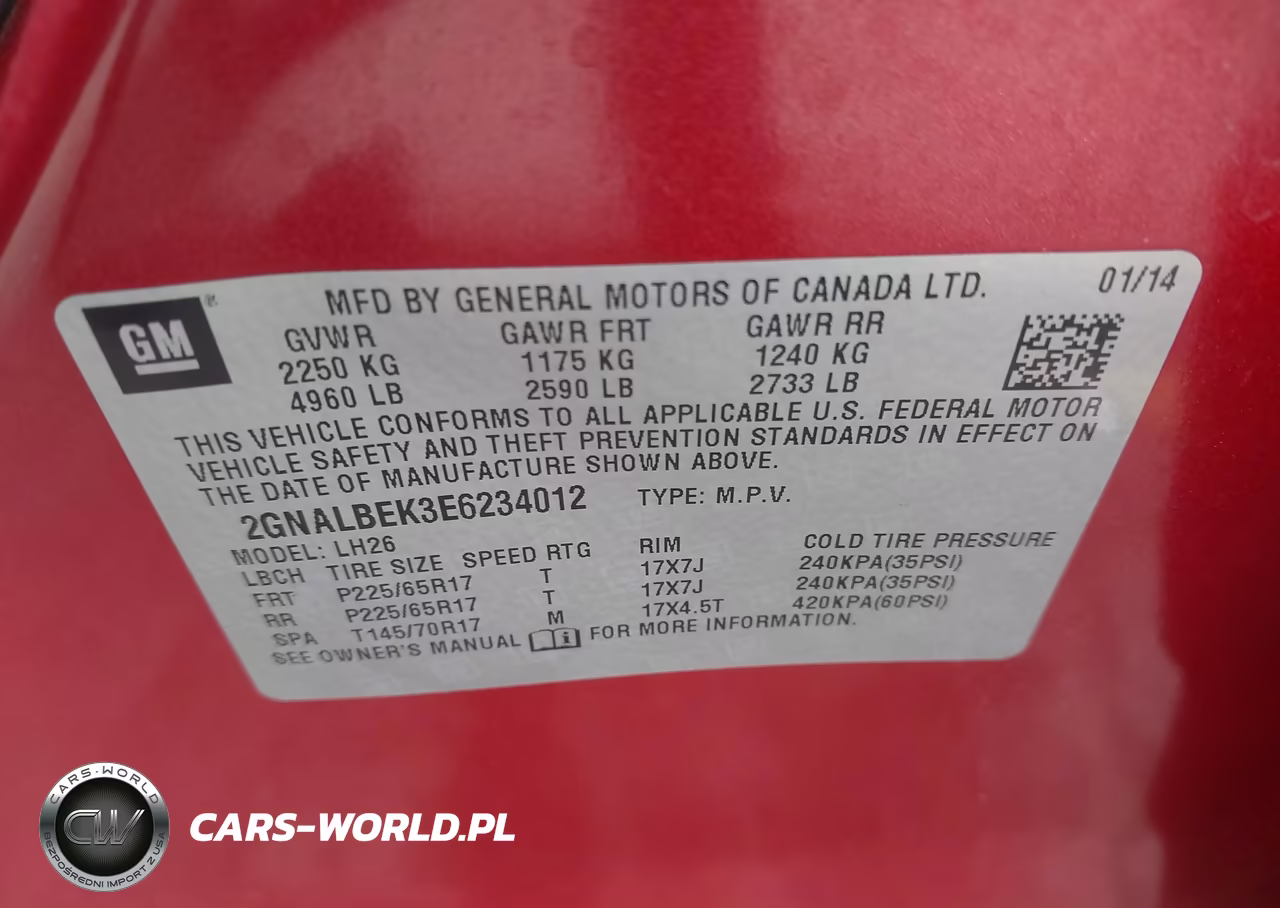 2014 Chevrolet Equinox 1Lt VIN:2GNALBEK3E6234012 - 9