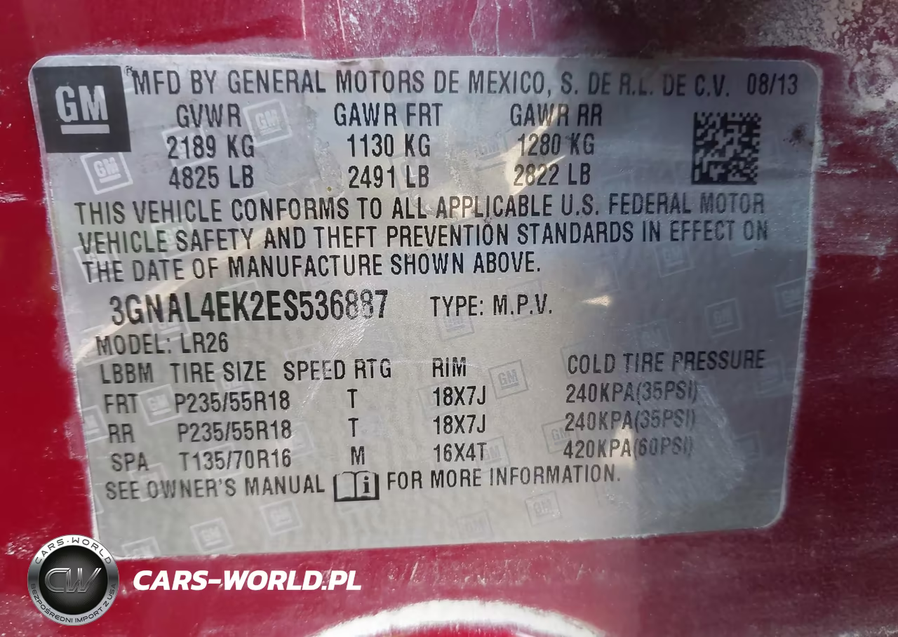 2014 Chevrolet Captiva Sport Ltz VIN:3GNAL4EK2ES536887 - 9