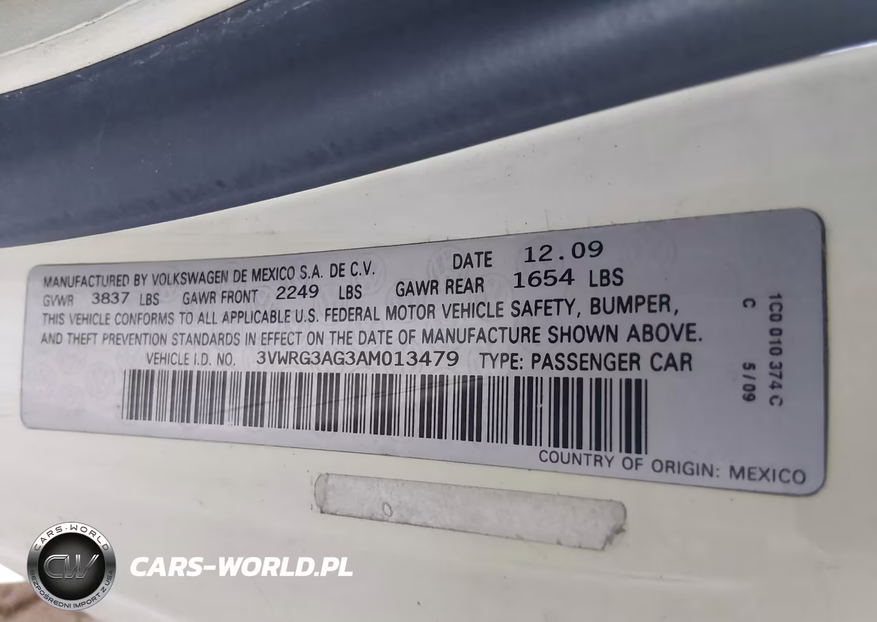 2010 Volkswagen New Beetle 2.5L VIN:3VWRG3AG3AM013479 - 9