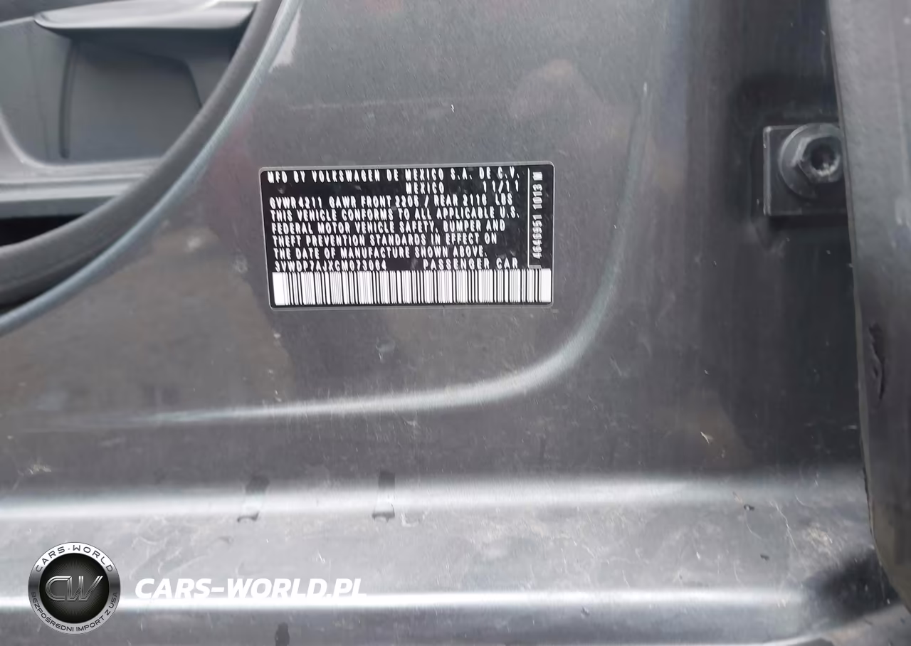 2012 Volkswagen Jetta 2.5L Se VIN:3VWDP7AJXCM073064 - 9