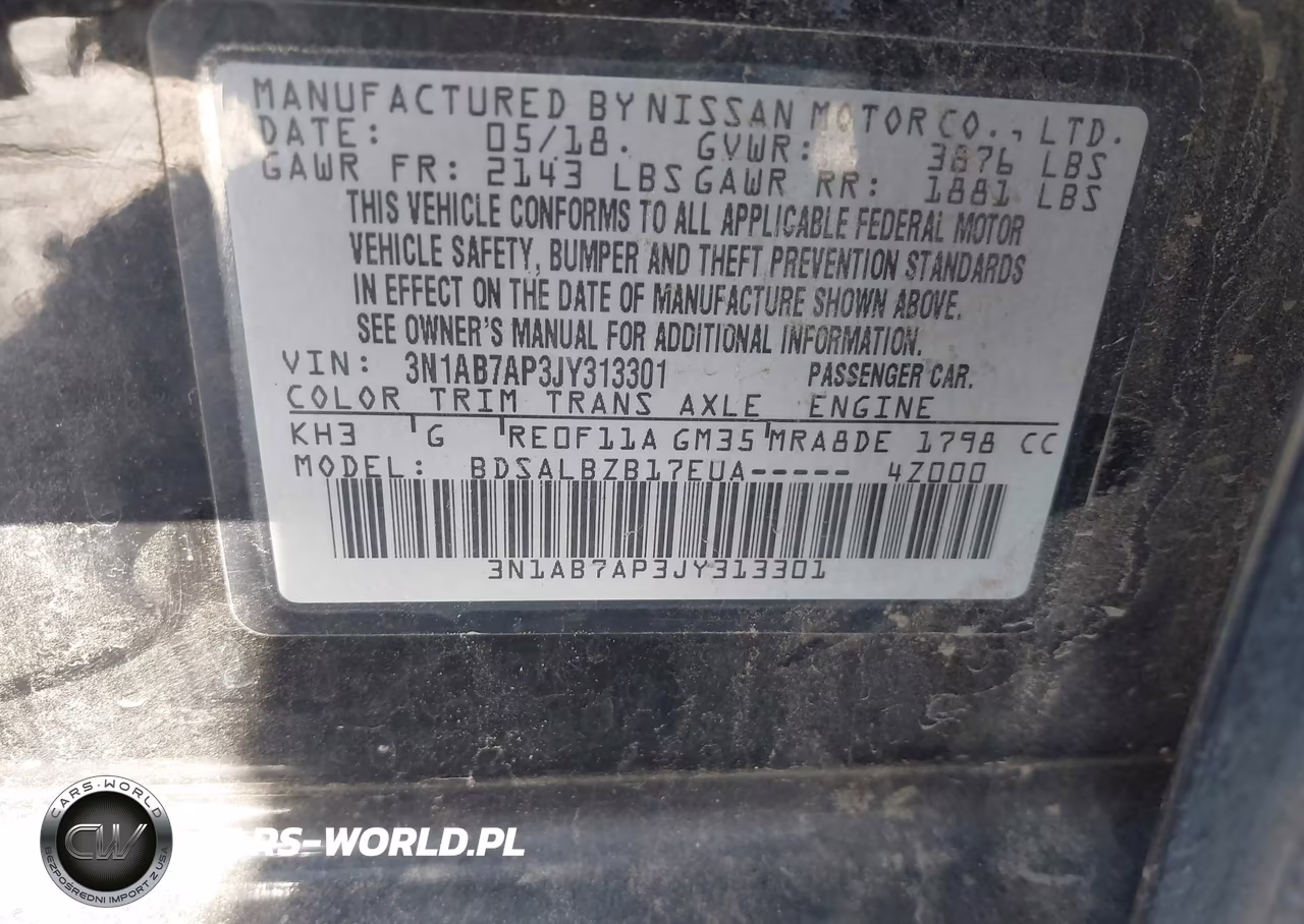 2018 Nissan Sentra S VIN:3N1AB7AP3JY313301 - 9