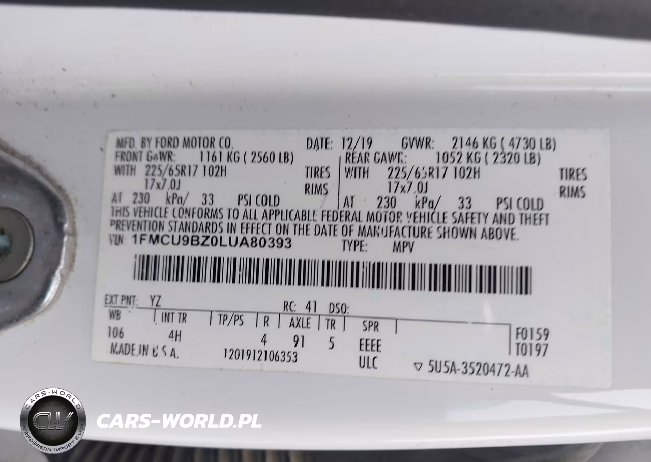 2020 Ford Escape Se Sport Hybrid VIN:1FMCU9BZ0LUA80393 - 9