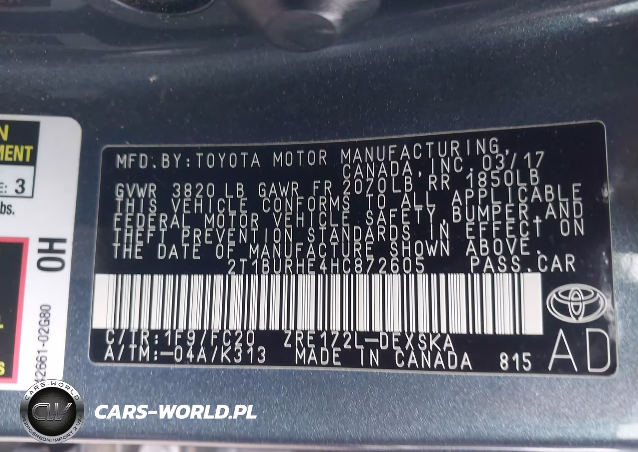 2017 Toyota Corolla Se VIN:2T1BURHE4HC872605 - 9