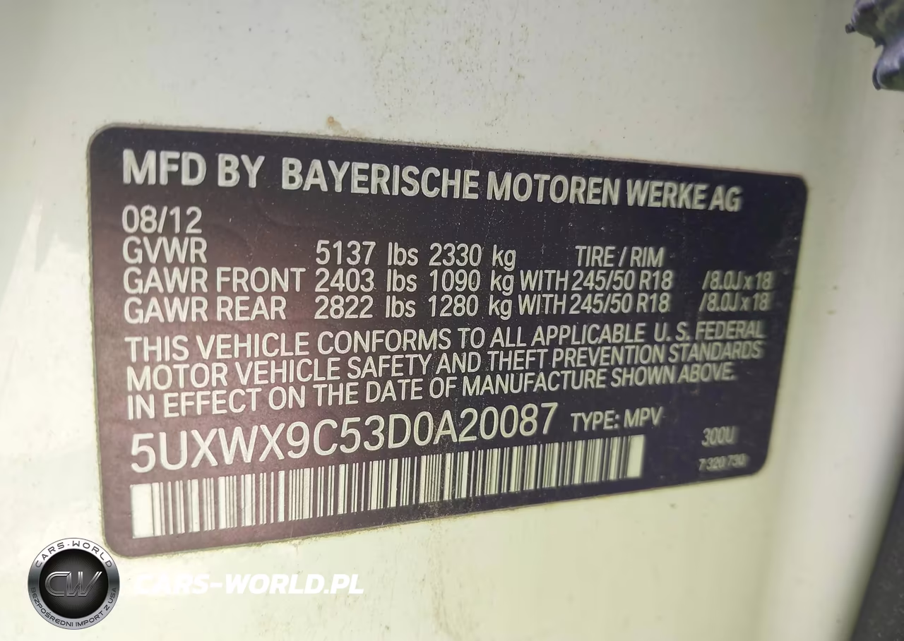 2013 BMW X3 xDrive28I VIN:5UXWX9C53D0A20087 - 9