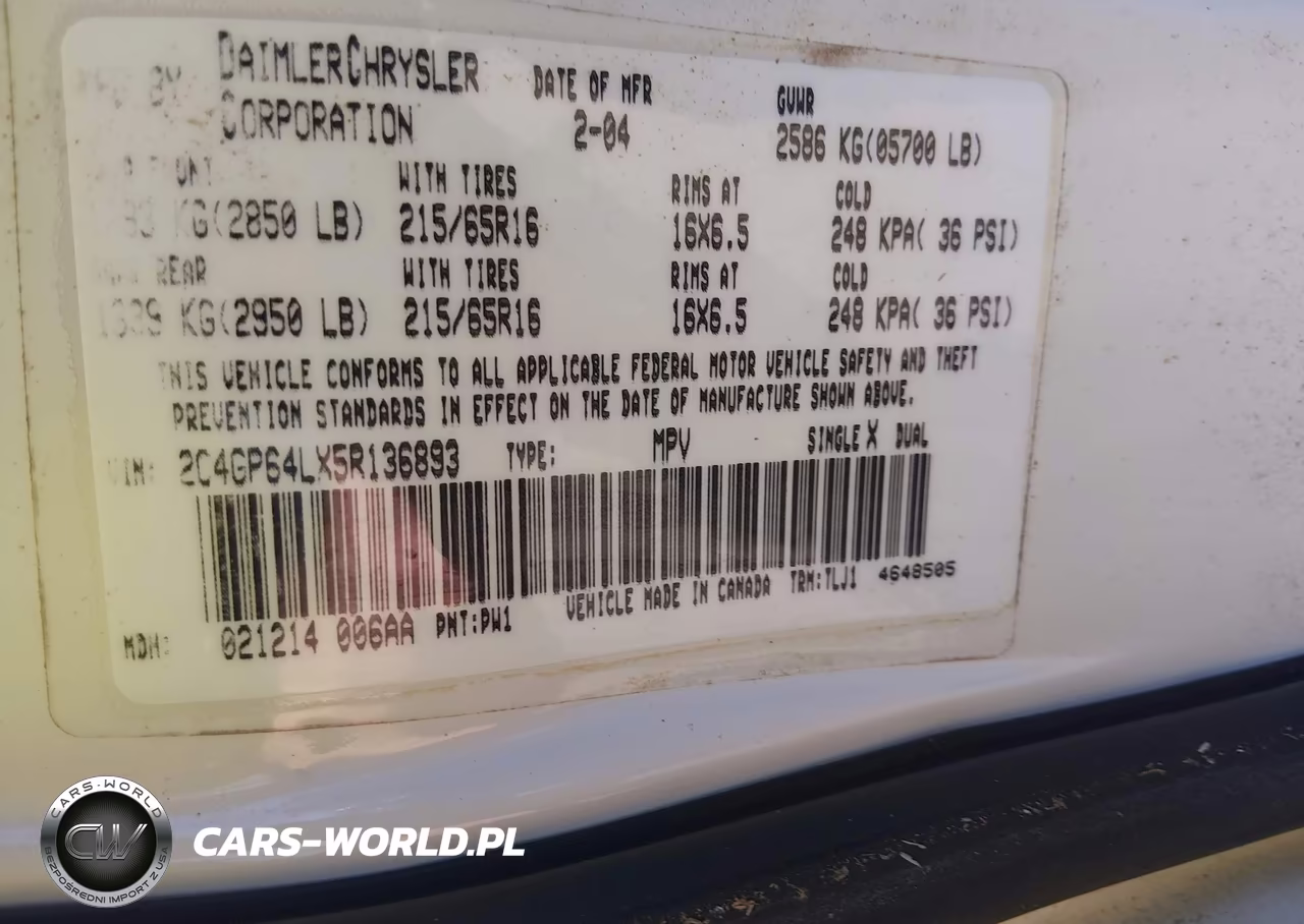 2005 Chrysler Town & Country Limited VIN:2C4GP64LX5R136893 - 9