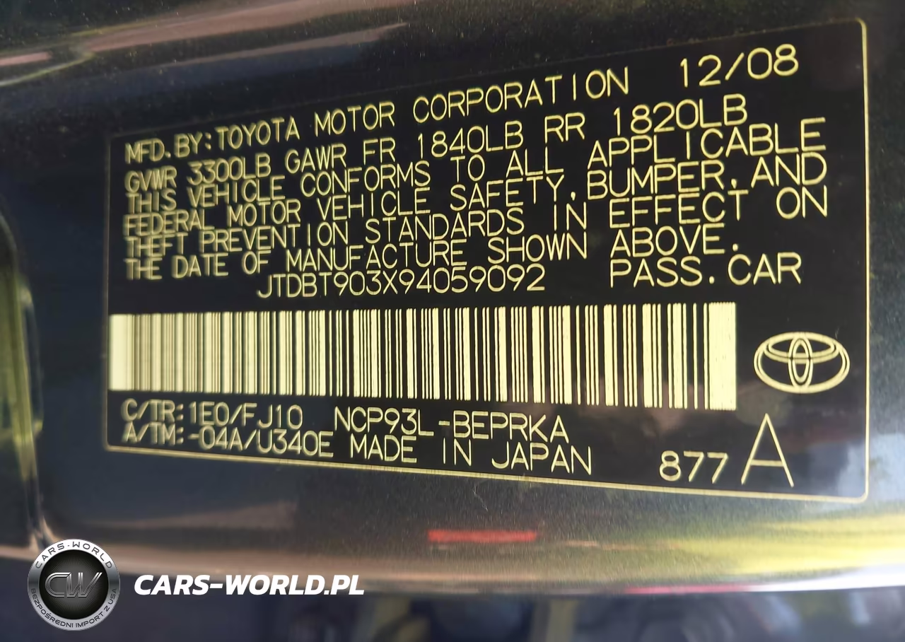 2009 Toyota Yaris VIN:JTDBT903X94059092 - 9