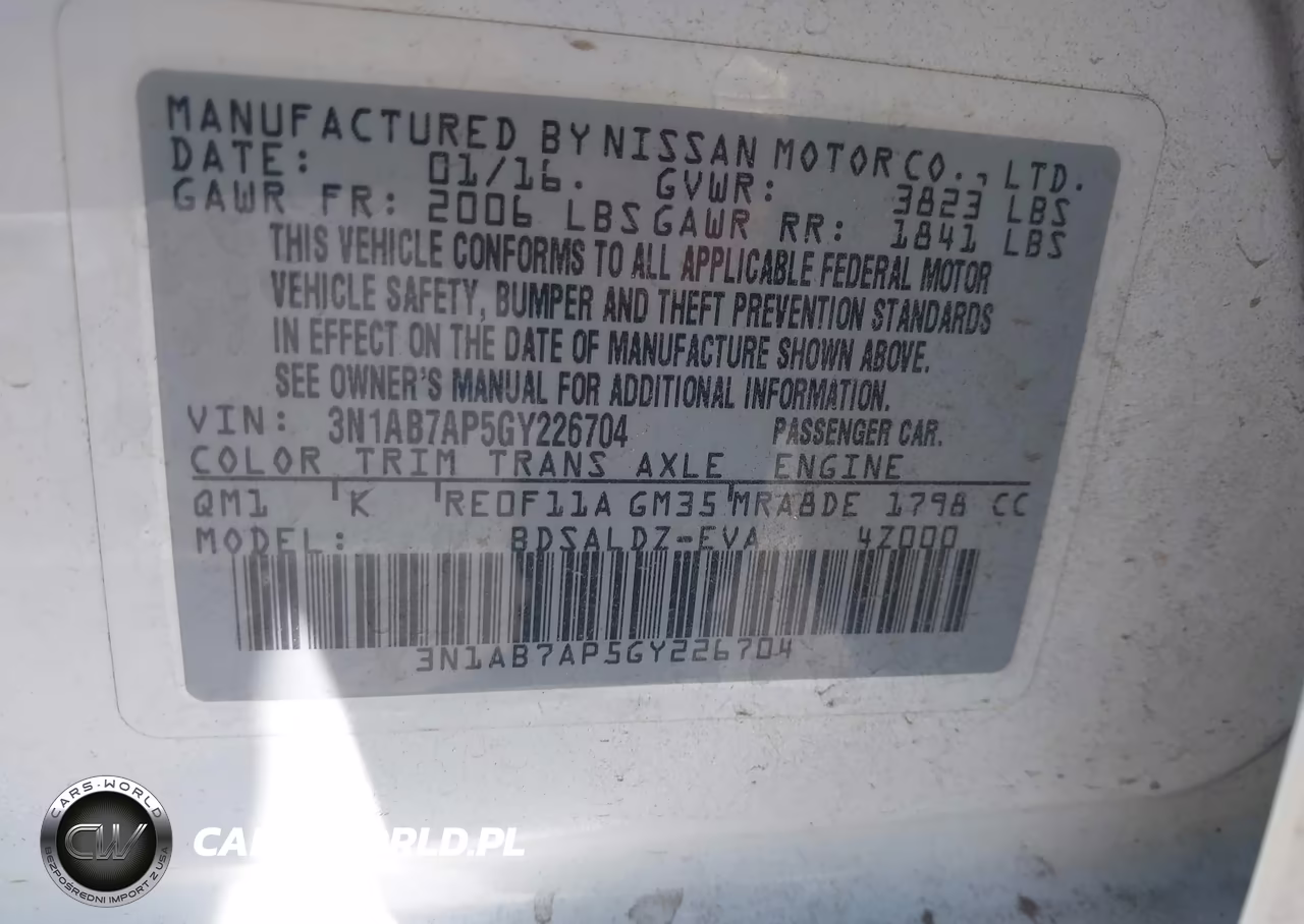 2016 Nissan Sentra Sv VIN:3N1AB7AP5GY226704 - 9