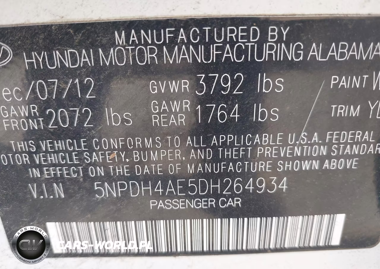 2013 Hyundai Elantra Gls VIN:5NPDH4AE5DH264934 - 9