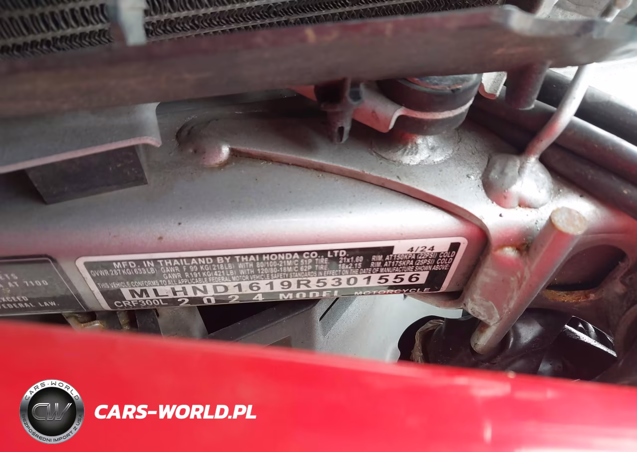 2024 Honda Crf300 L VIN:MLHND1619R5301556 - 10