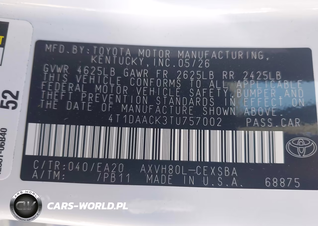 2026 Toyota Camry Se VIN:4T1DAACK3TU757002 - 9