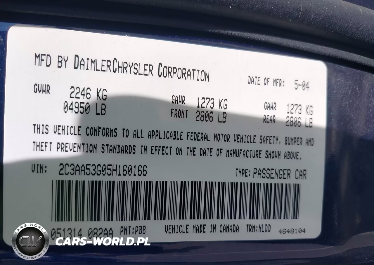2005 Chrysler 300 Touring VIN:2C3AA53G05H160166 - 9