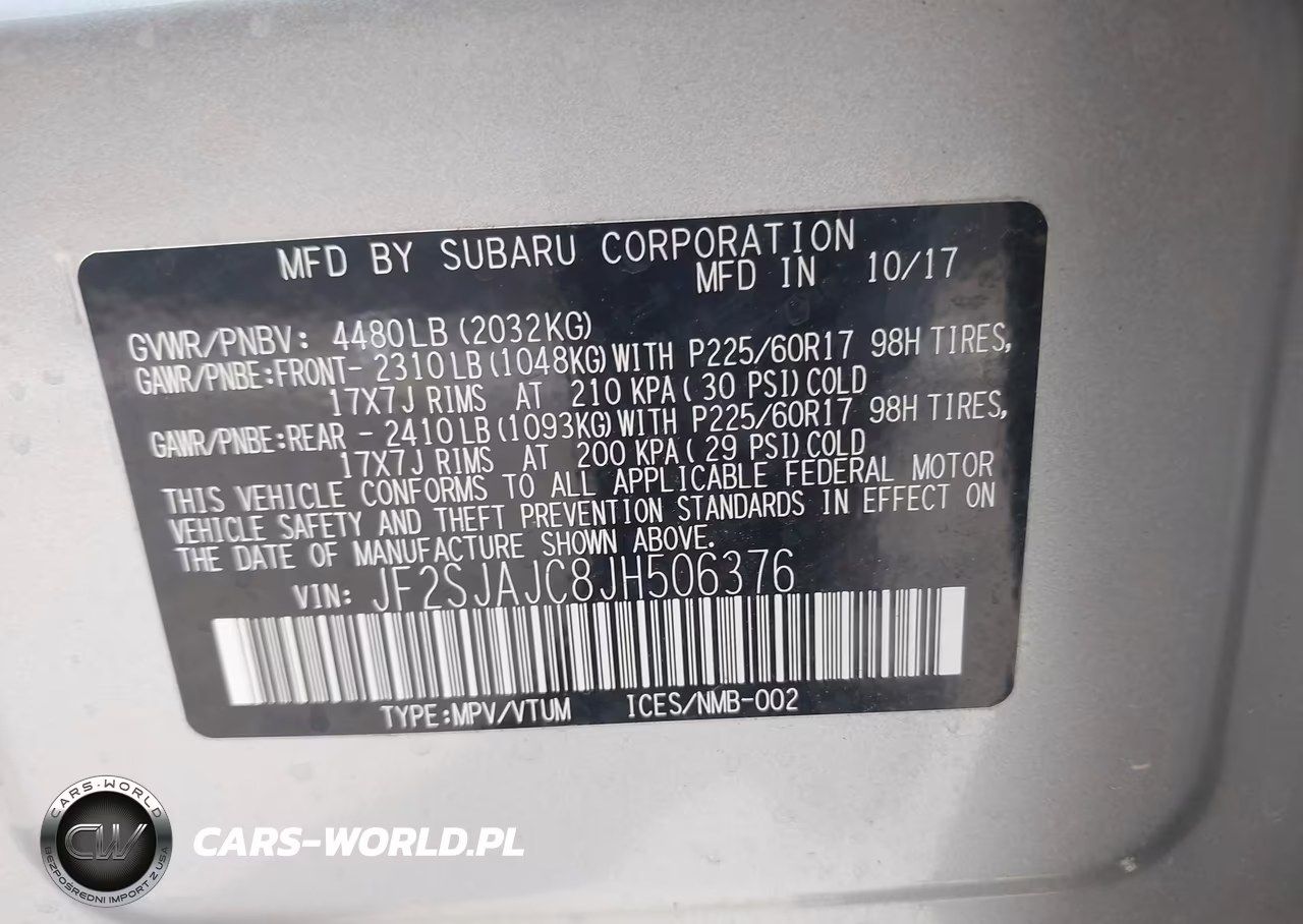 2018 Subaru Forester 2.5I Limited VIN:JF2SJAJC8JH506376 - 9