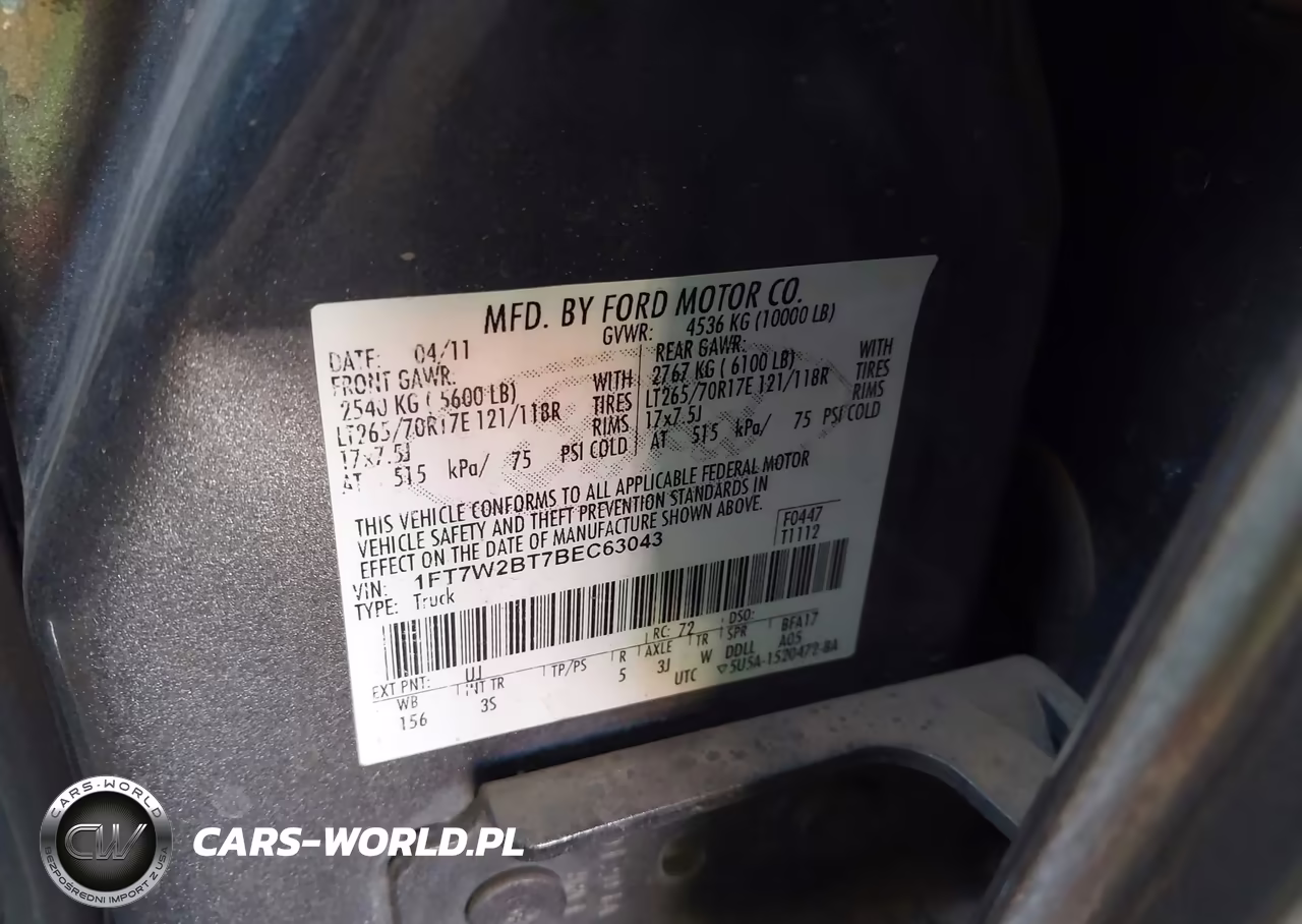 2011 Ford F-250 Xlt VIN:1FT7W2BT7BEC63043 - 9