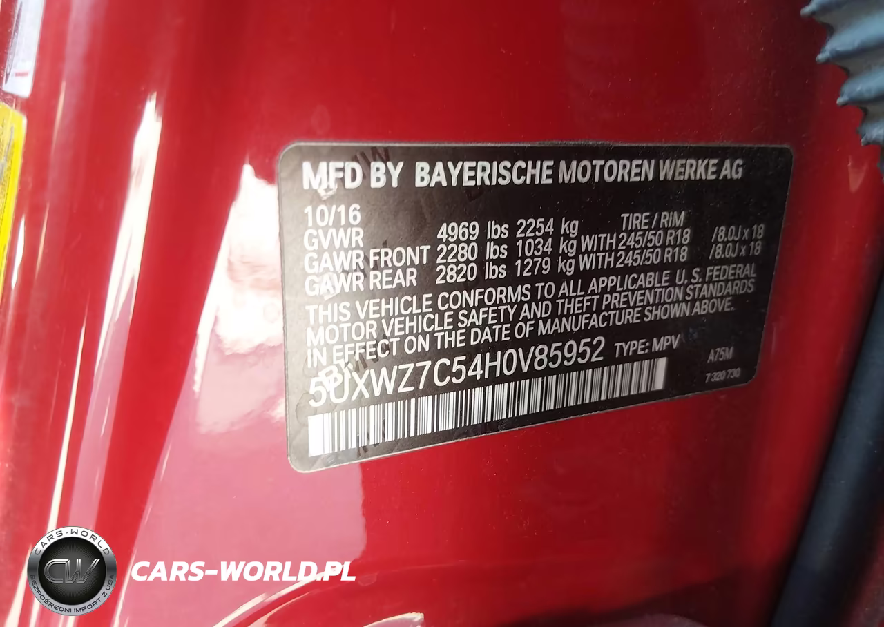 2017 BMW X3 Sdrive28I VIN:5UXWZ7C54H0V85952 - 9