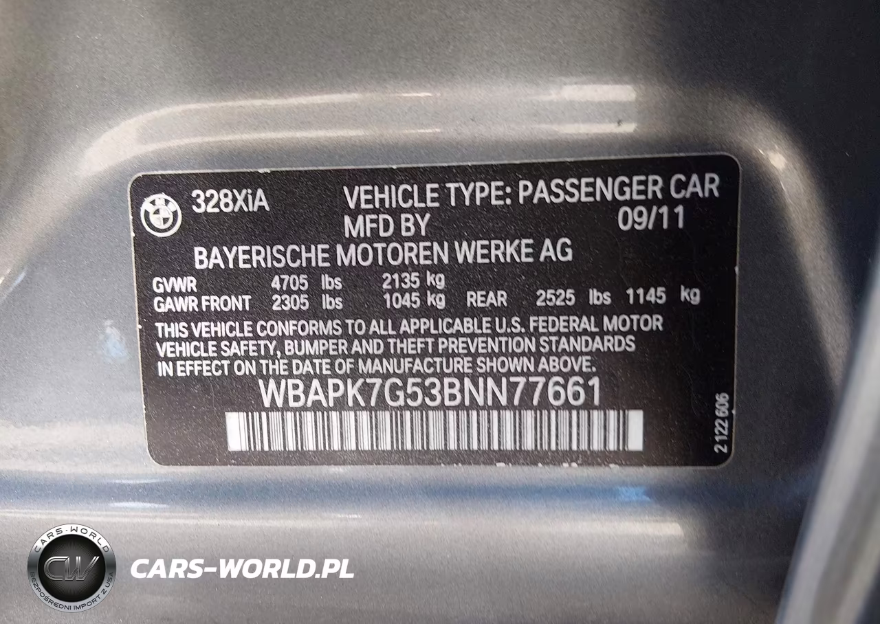 2011 BMW 328I xDrive VIN:WBAPK7G53BNN77661 - 9