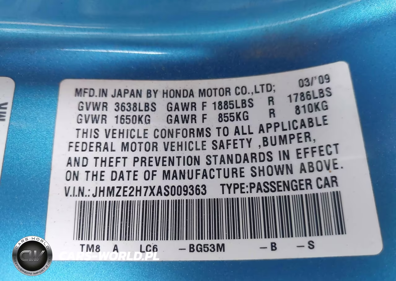 2010 Honda Insight Ex VIN:JHMZE2H7XAS009363 - 9