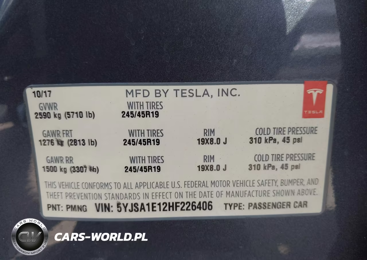 2017 Tesla Model S 60-75 VIN:5YJSA1E12HF226406 - 9