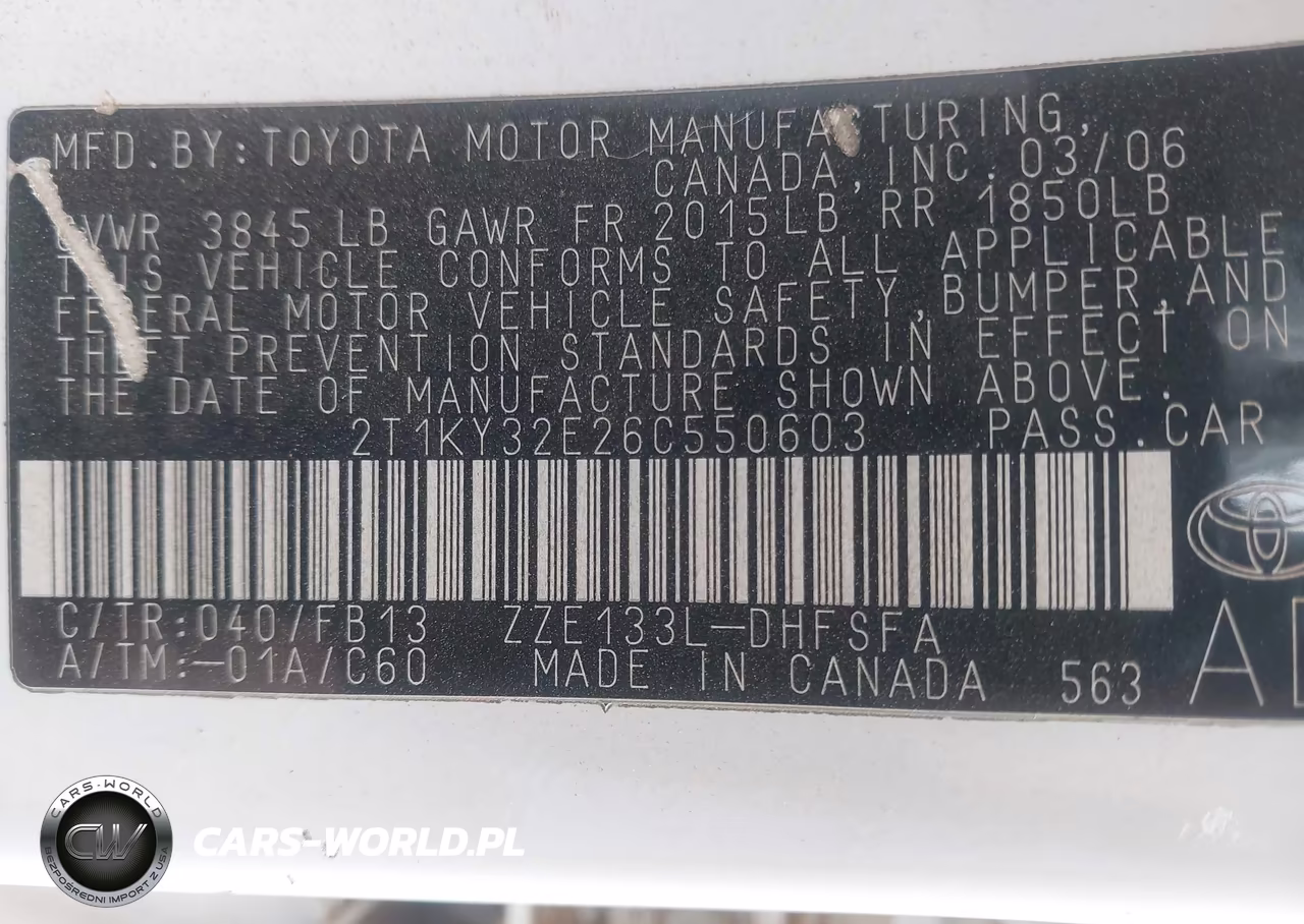 2006 Toyota Matrix Xrs VIN:2T1KY32E26C550603 - 9