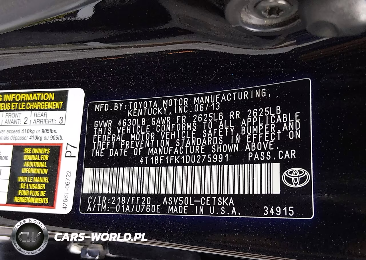 2013 Toyota Camry Se VIN:4T1BF1FK1DU275991 - 9