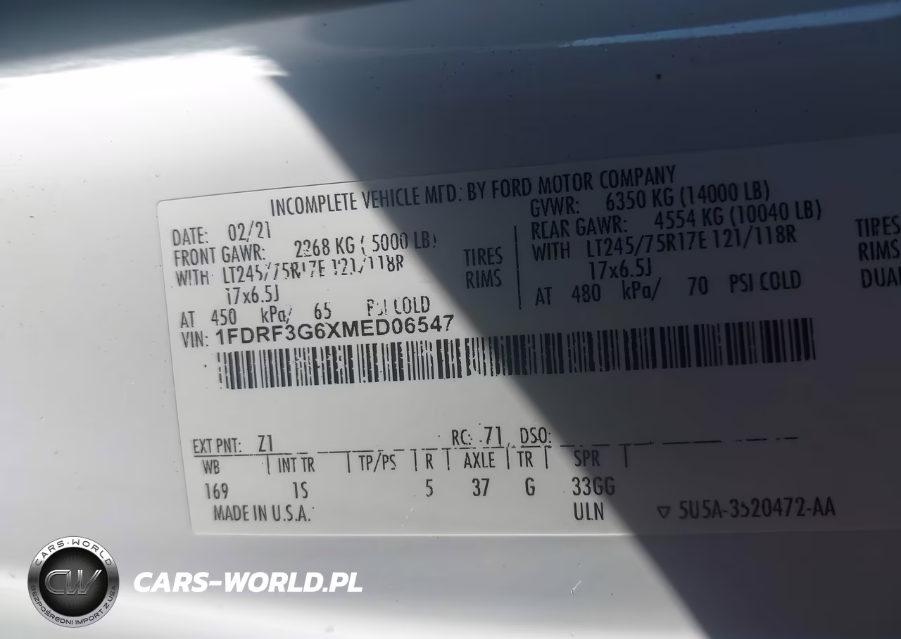 2021 Ford F-350 Chassis Xl VIN:1FDRF3G6XMED06547 - 8