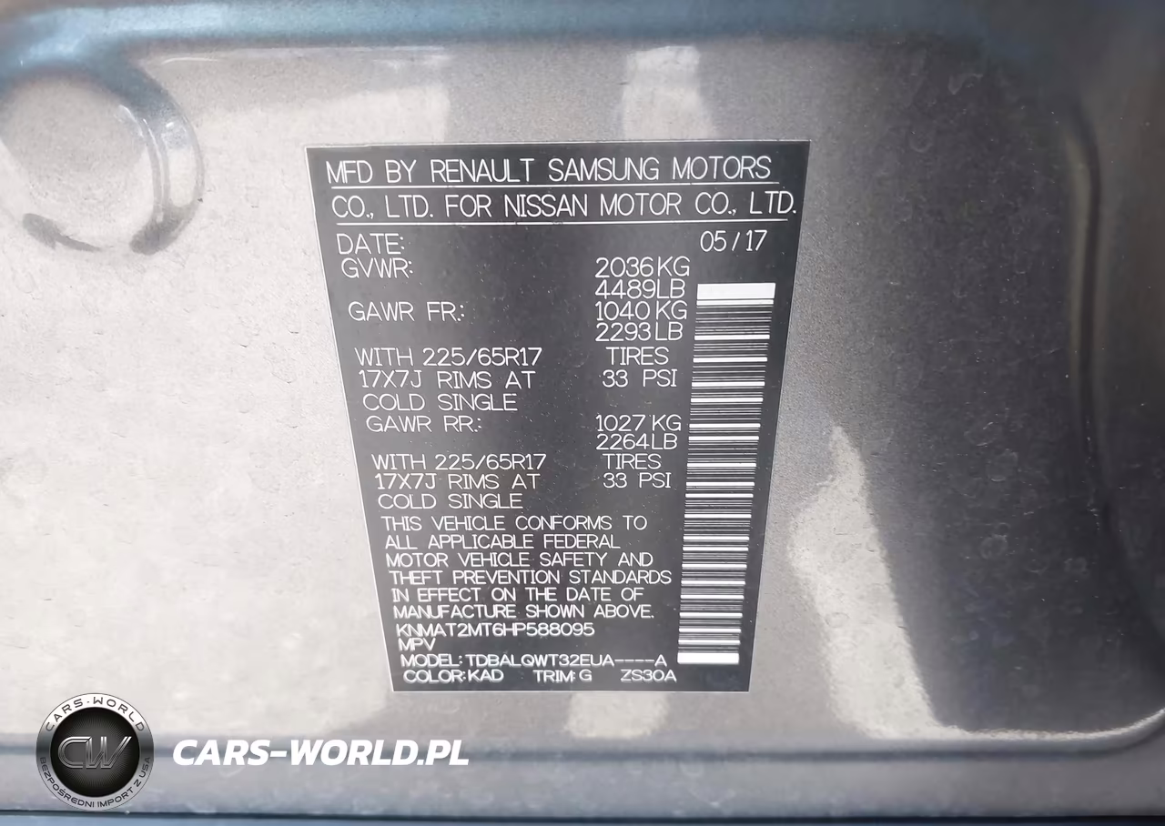 2017 Nissan Rogue Sv VIN:KNMAT2MT6HP588095 - 9