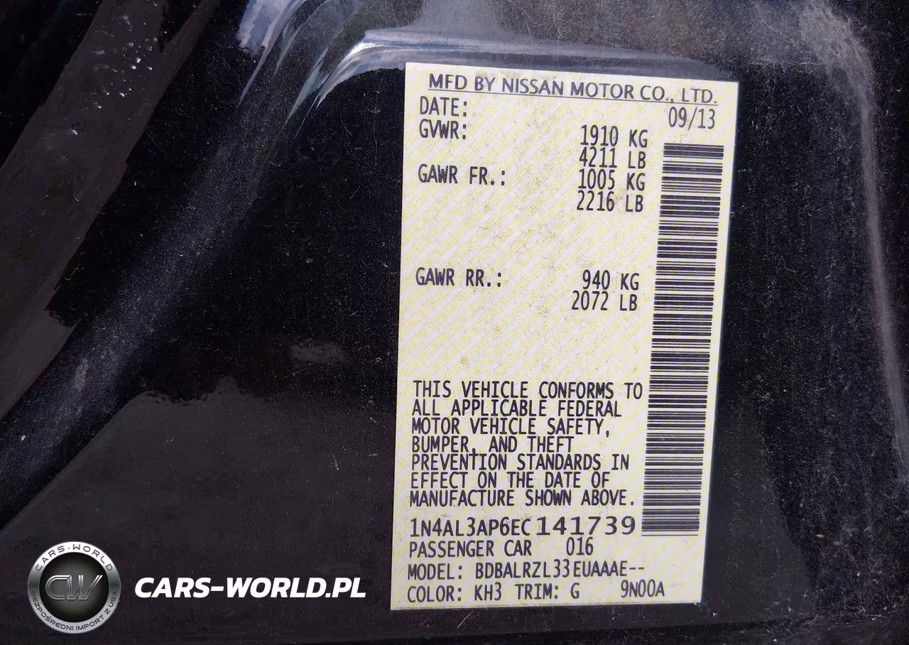2014 Nissan Altima 2.5 S VIN:1N4AL3AP6EC141739 - 9
