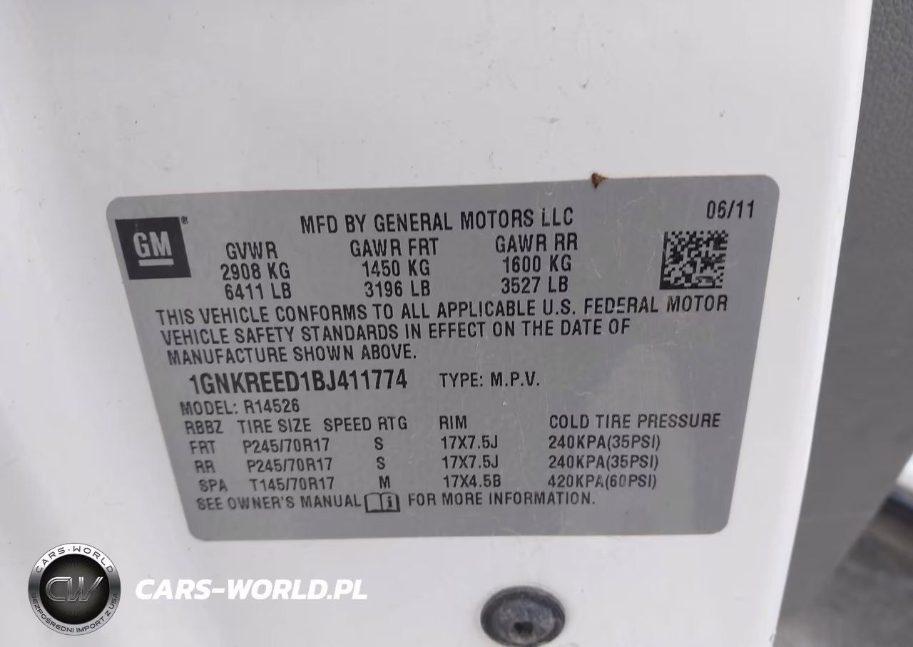 2011 Chevrolet Traverse Ls VIN:1GNKREED1BJ411774 - 9