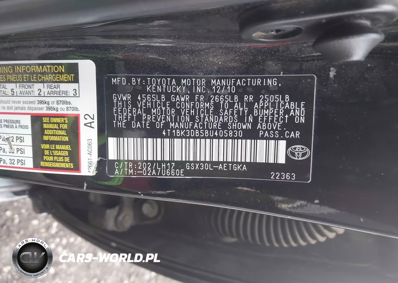2011 Toyota Avalon VIN:4T1BK3DB5BU405830 - 9