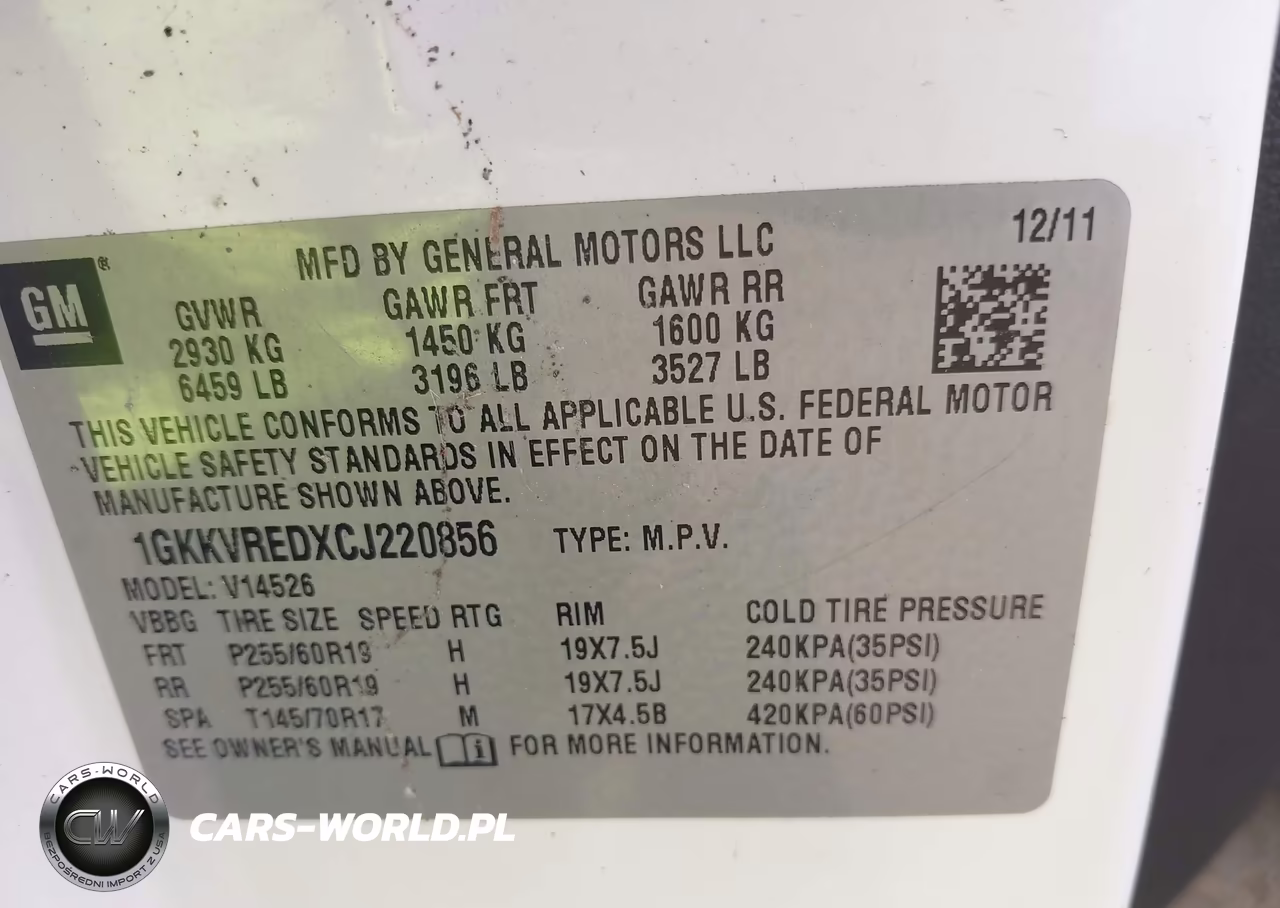 2012 GMC Acadia Slt-1 VIN:1GKKVREDXCJ220856 - 9