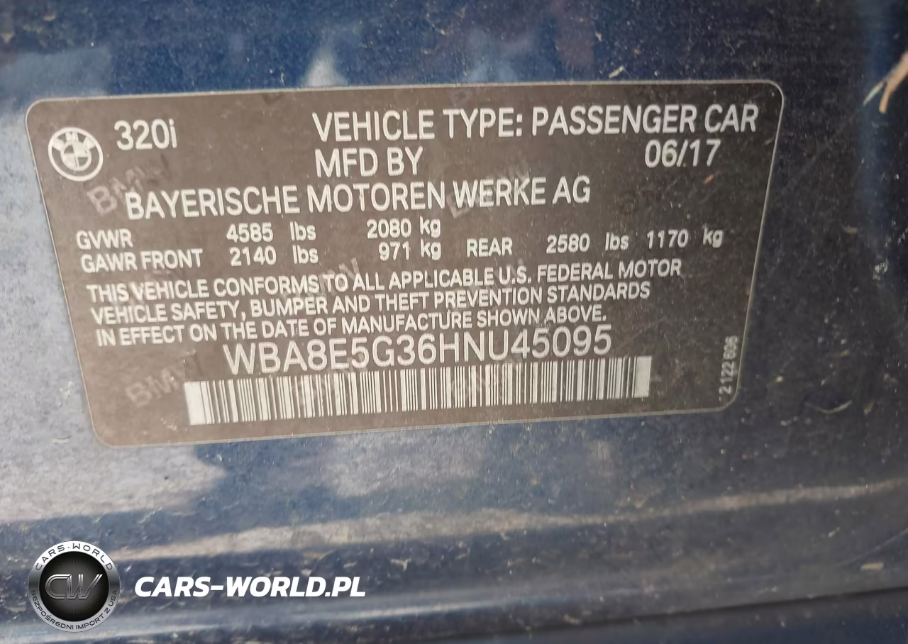 2017 BMW 320I xDrive VIN:WBA8E5G36HNU45095 - 9