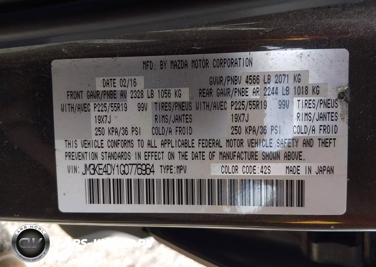 2016 Mazda Cx-5 Grand Touring VIN:JM3KE4DY1G0776964 - 9