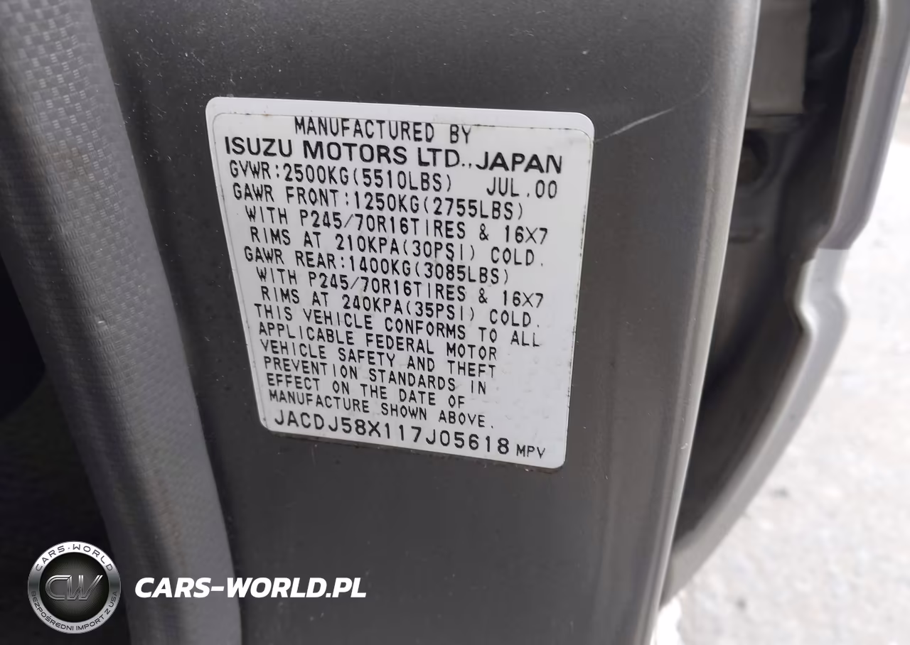 2001 Isuzu Trooper Limited-Ls-S VIN:JACDJ58X117J05618 - 9