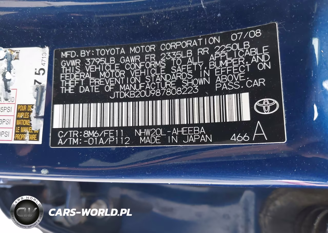2008 Toyota Prius Base (Cvt-E) VIN:JTDKB20U987808223 - 9