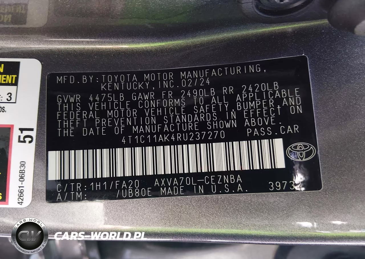 2024 Toyota Camry Le VIN:4T1C11AK4RU237270 - 9