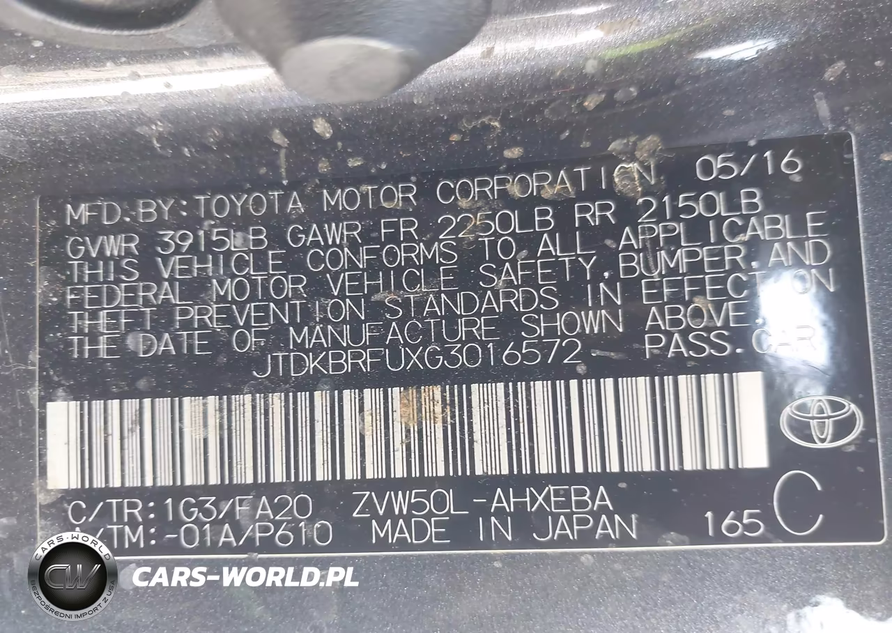 2016 Toyota Prius Two VIN:JTDKBRFUXG3016572 - 9