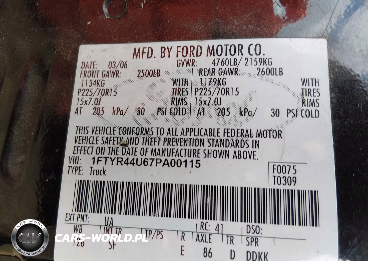 2007 Ford Ranger Sport-Stx-Xlt VIN:1FTYR44U67PA00115 - 9