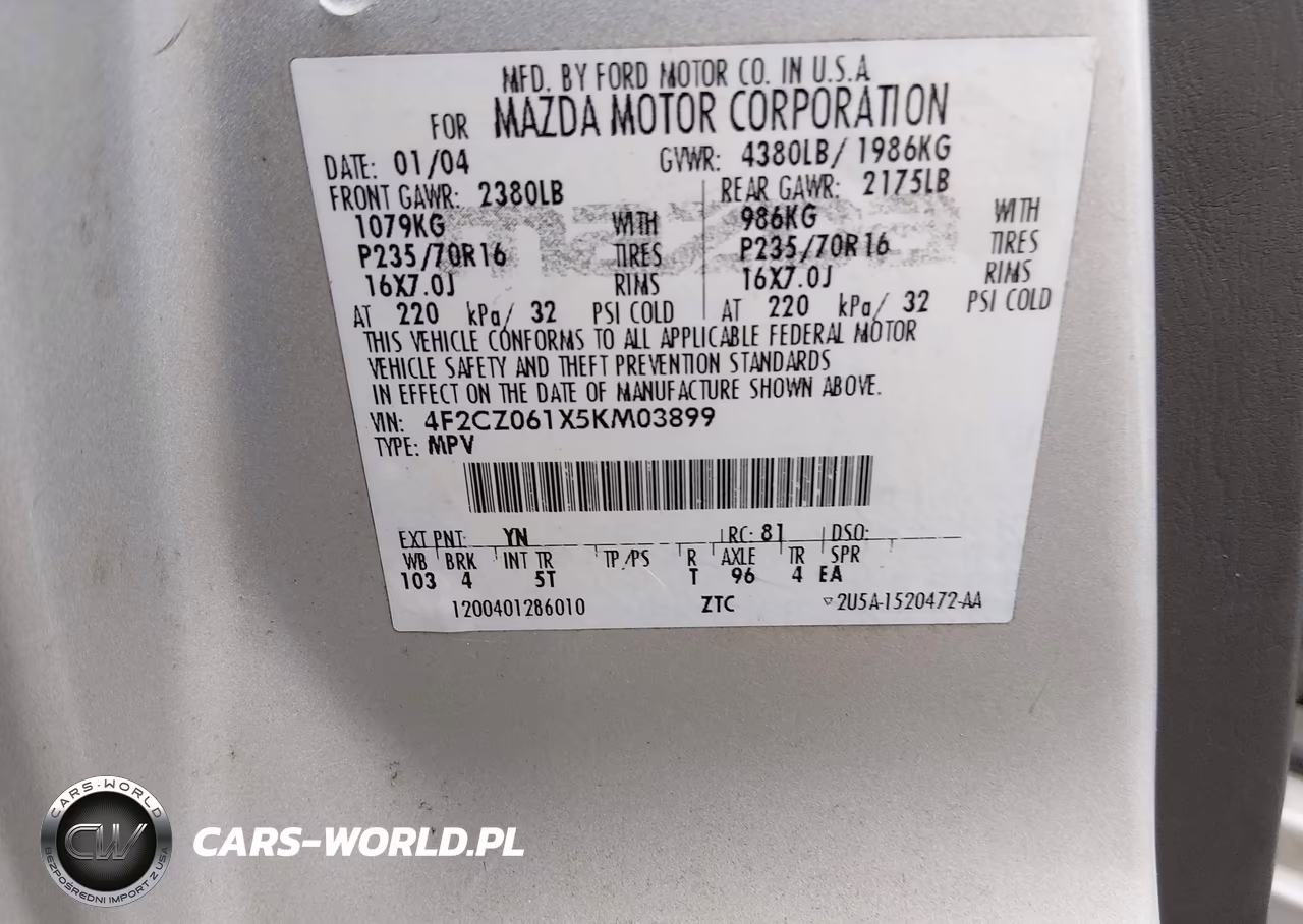 2005 Mazda Tribute S VIN:4F2CZ061X5KM03899 - 9
