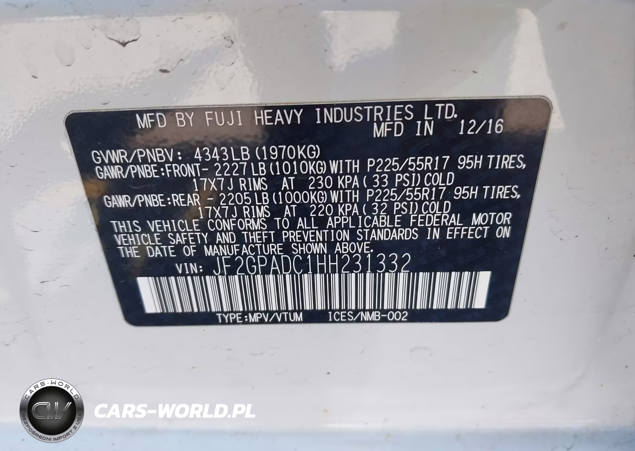 2017 Subaru Crosstrek 2.0I Premium VIN:JF2GPADC1HH231332 - 9