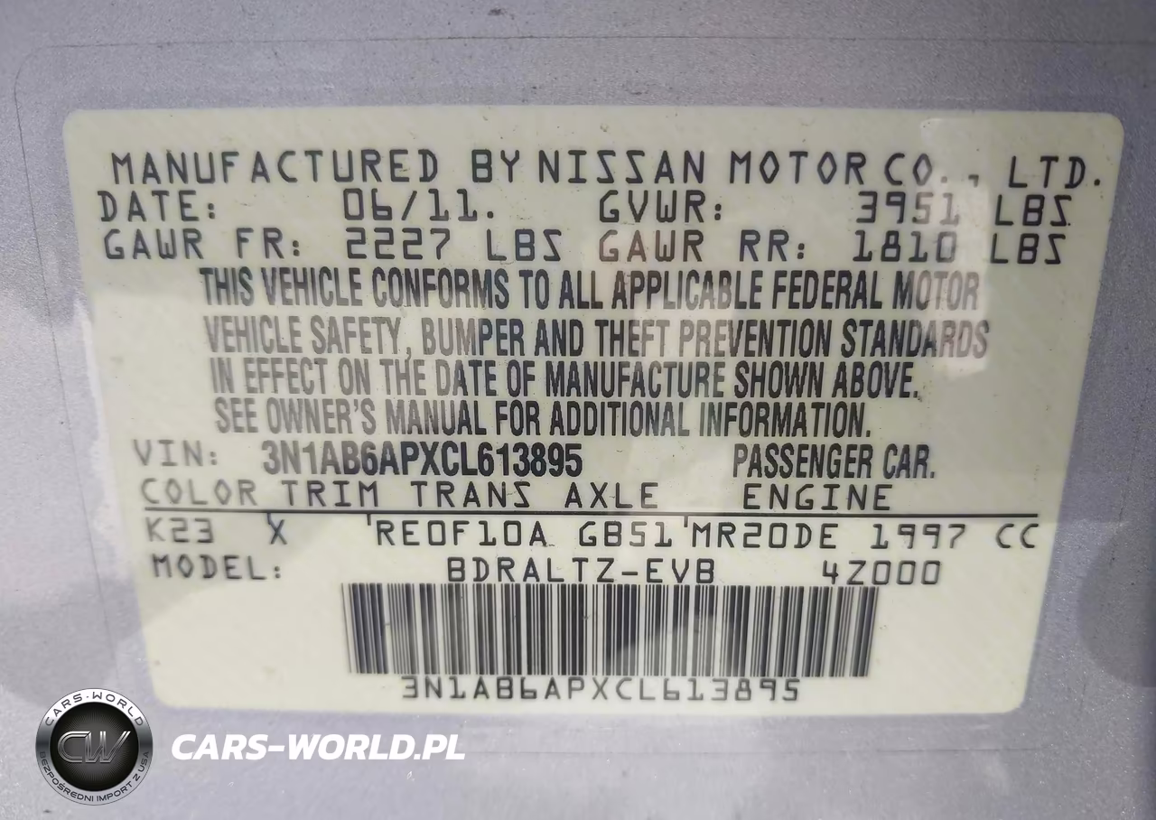 2012 Nissan Sentra 2.0 Sr VIN:3N1AB6APXCL613895 - 9