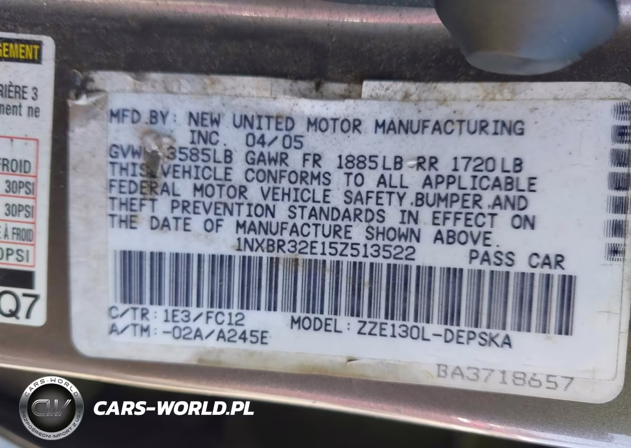 2005 Toyota Corolla S VIN:1NXBR32E15Z513522 - 9