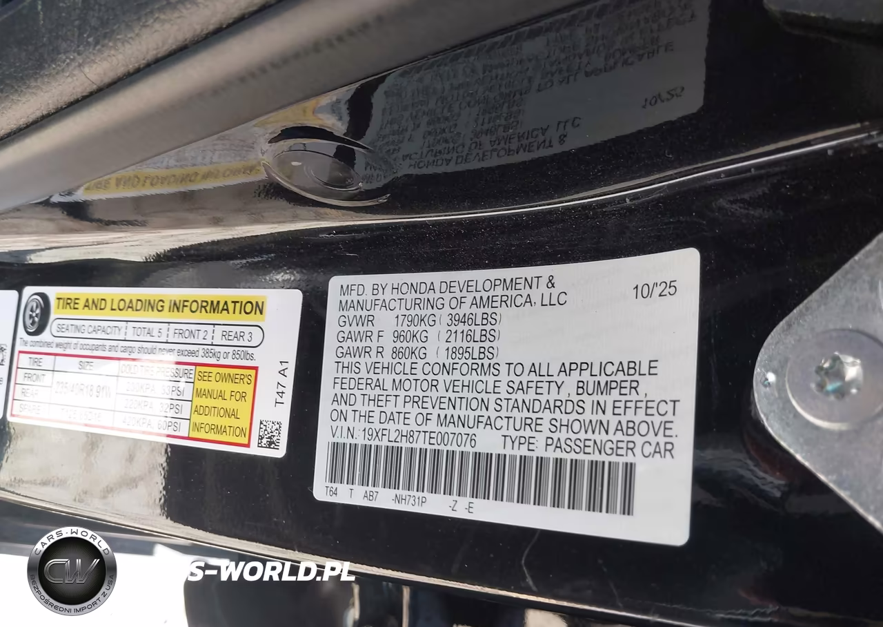 2026 Honda Civic Sport VIN:19XFL2H87TE007076 - 9