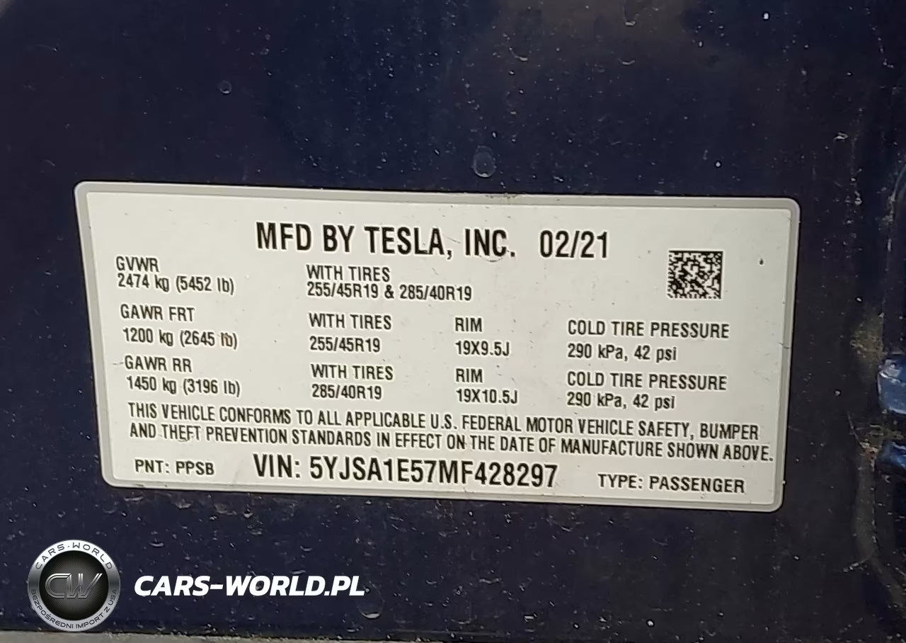 2021 Tesla Model S Long Range Dual Motor All-Wheel Drive VIN:5YJSA1E57MF428297 - 9