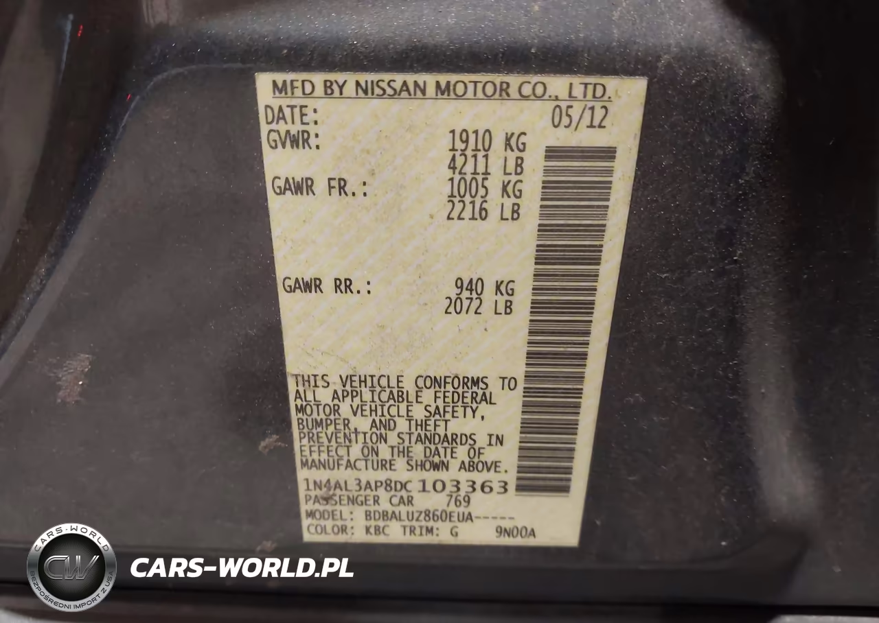 2013 Nissan Altima 2.5 Sv VIN:1N4AL3AP8DC103363 - 9