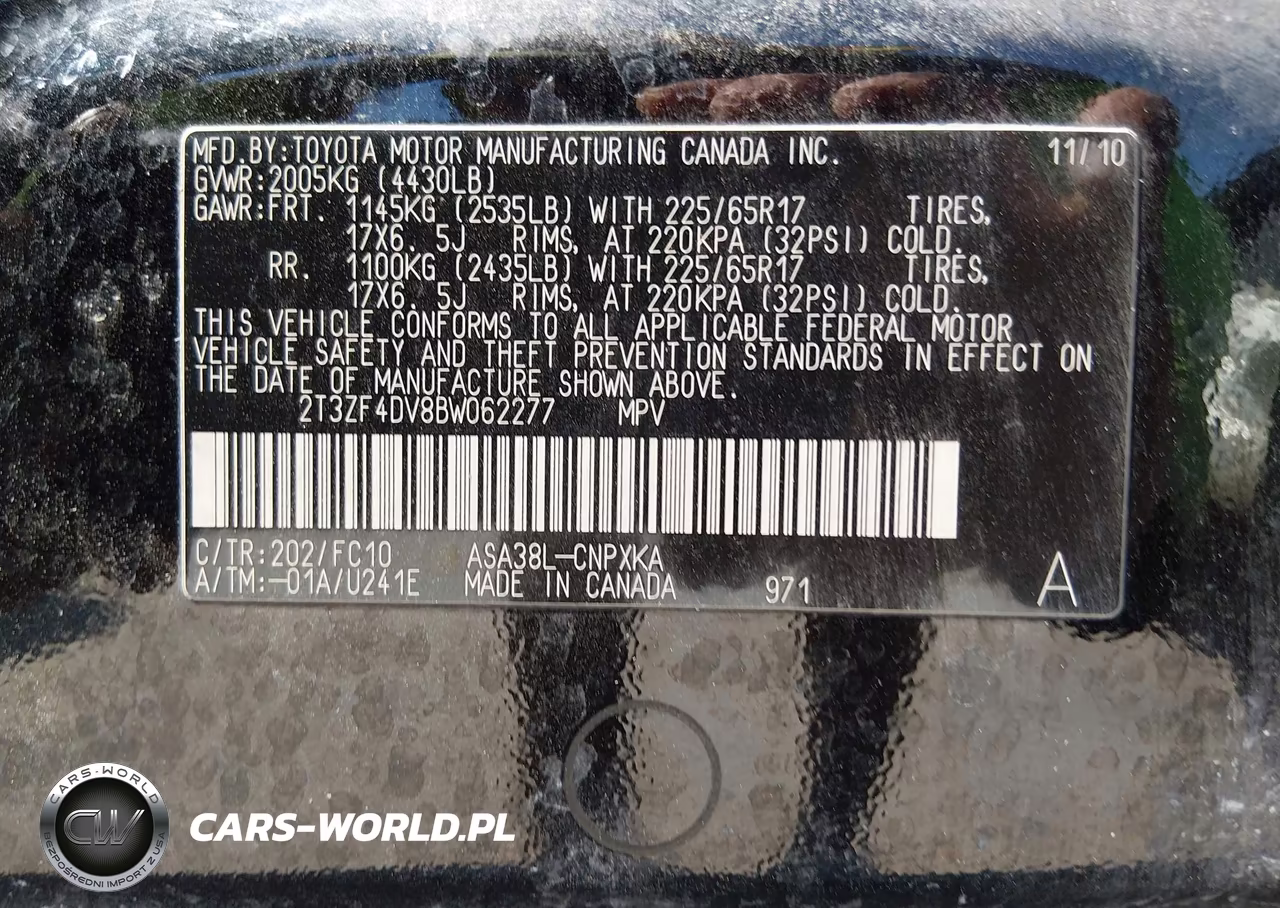 2011 Toyota Rav4 VIN:2T3ZF4DV8BW062277 - 9