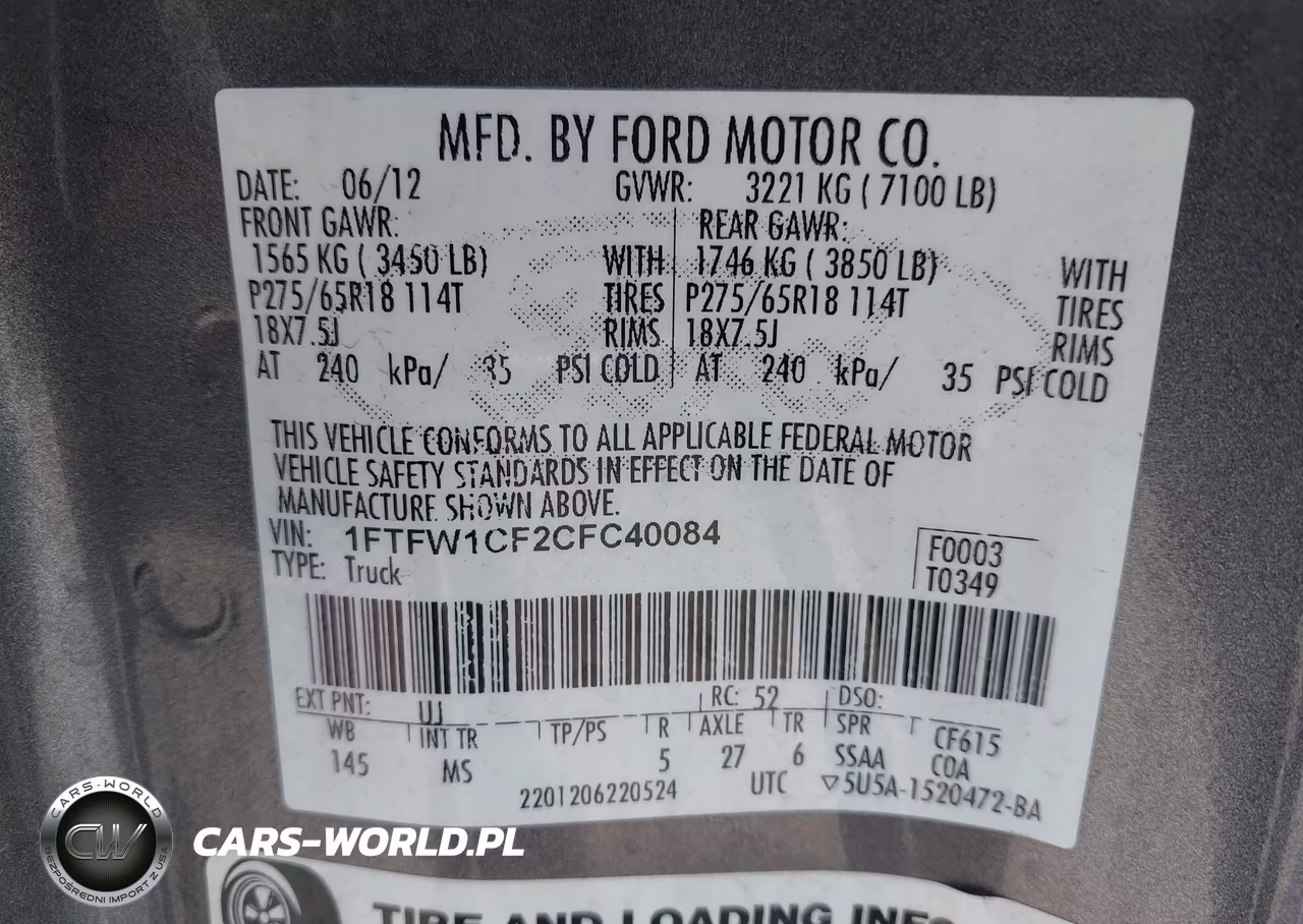2012 Ford F-150 Xlt VIN:1FTFW1CF2CFC40084 - 9