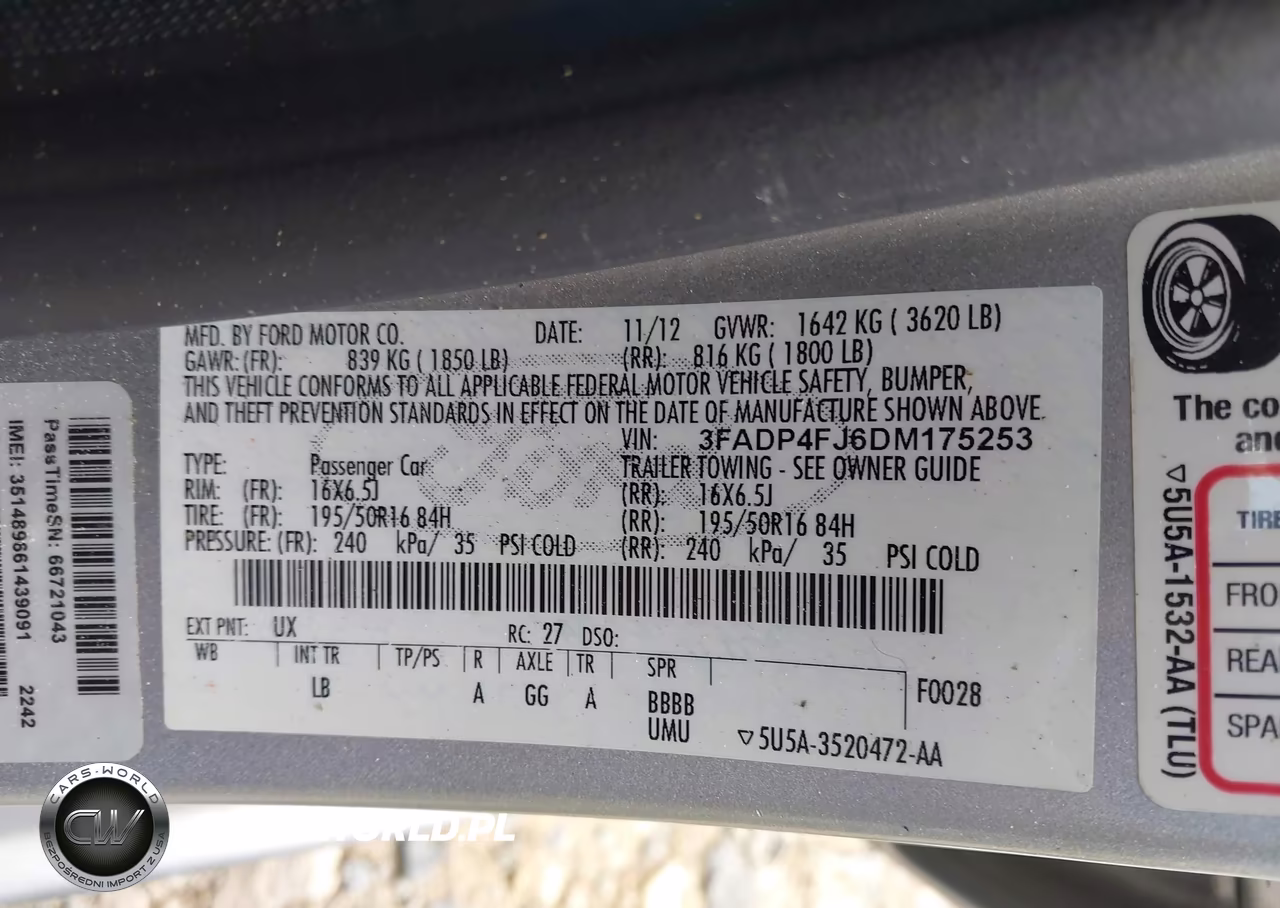 2013 Ford Fiesta Titanium VIN:3FADP4FJ6DM175253 - 9