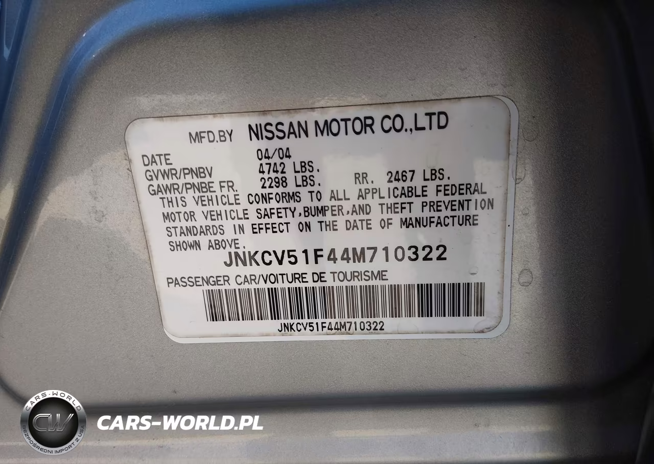 2004 Infiniti G35X VIN:JNKCV51F44M710322 - 9